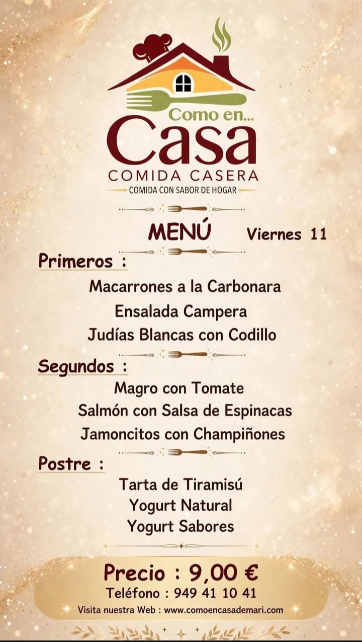Menú del día